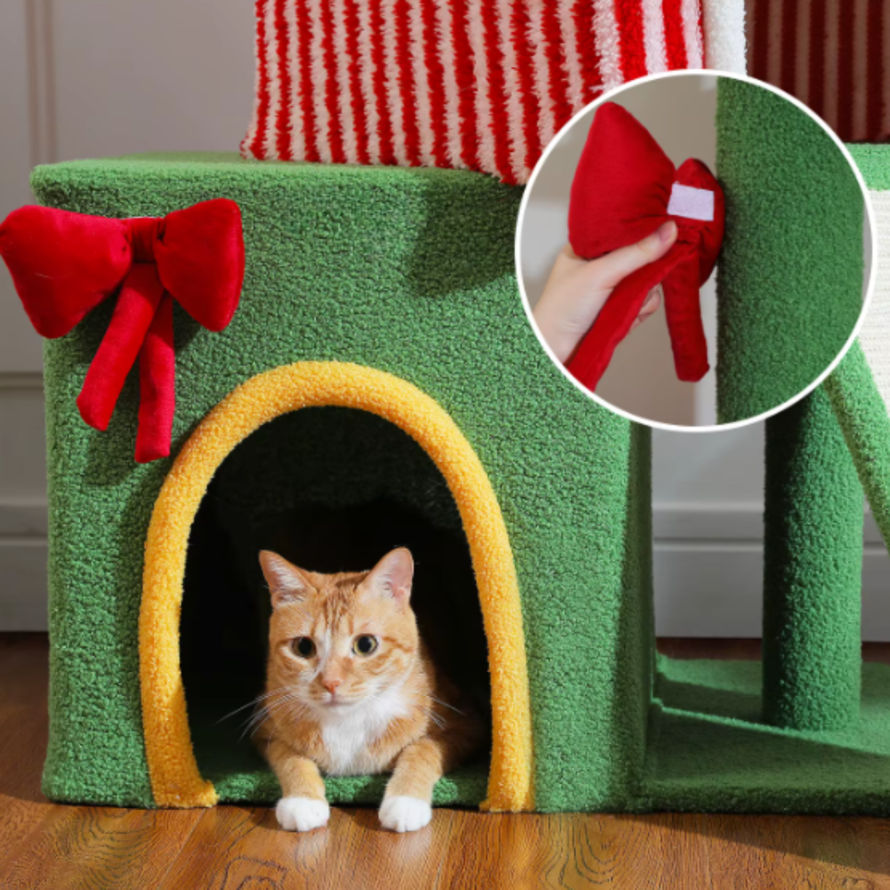 Arbre à chat réglable sol plafond avec niches, hamac et plateformes