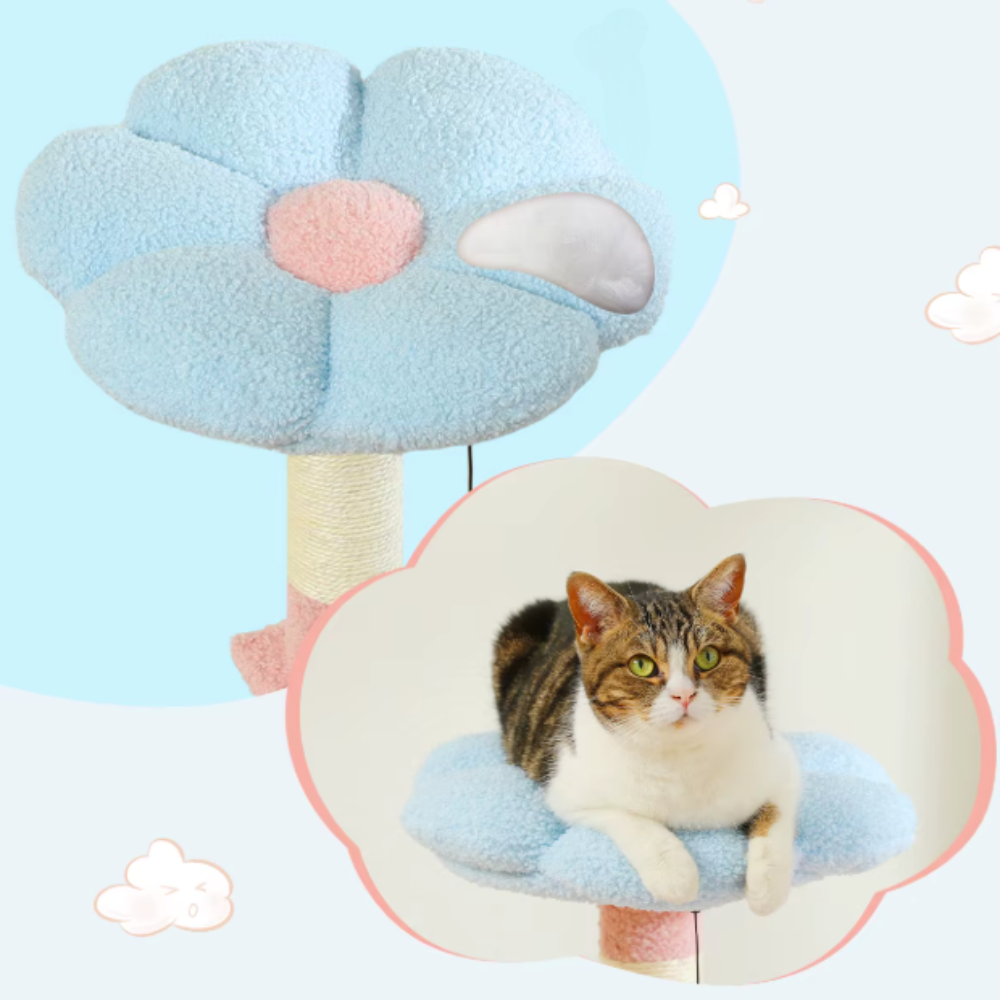Arbre à chat multi-niveaux avec hamac, niche et rampe sisal – 120 cm
