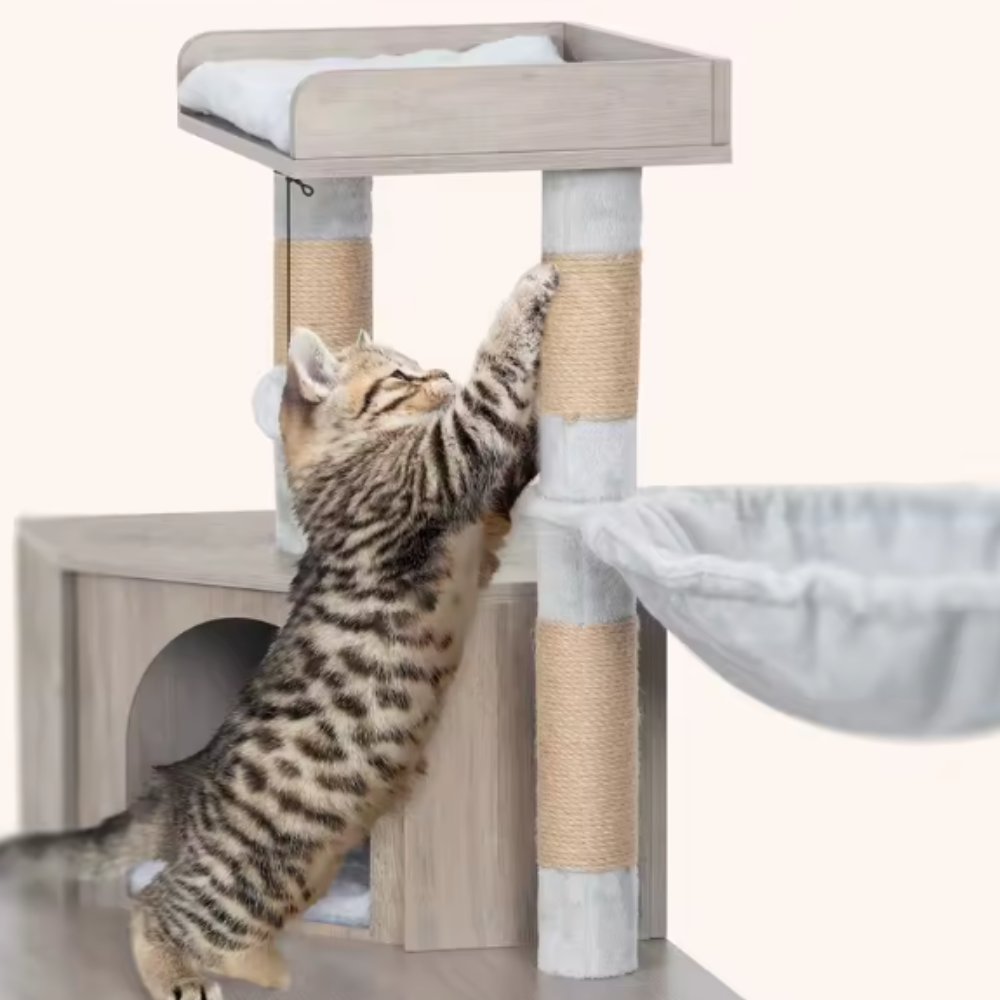 Arbre à chat avec meuble litière intégré 80 cm