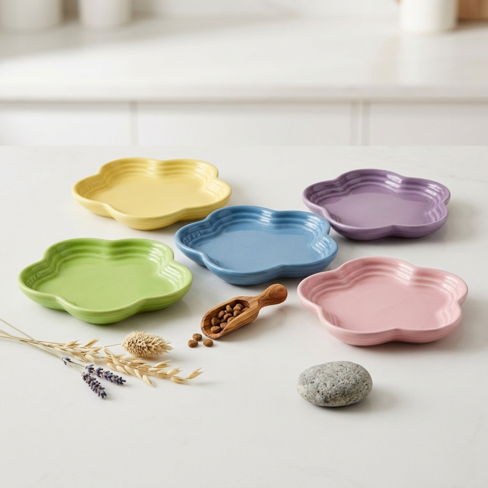 Gamelle pour chat en céramique forme fleur 14 cm