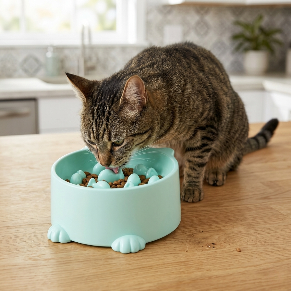 Gamelle de nourriture lente pour chat en plastique 12,5 cm