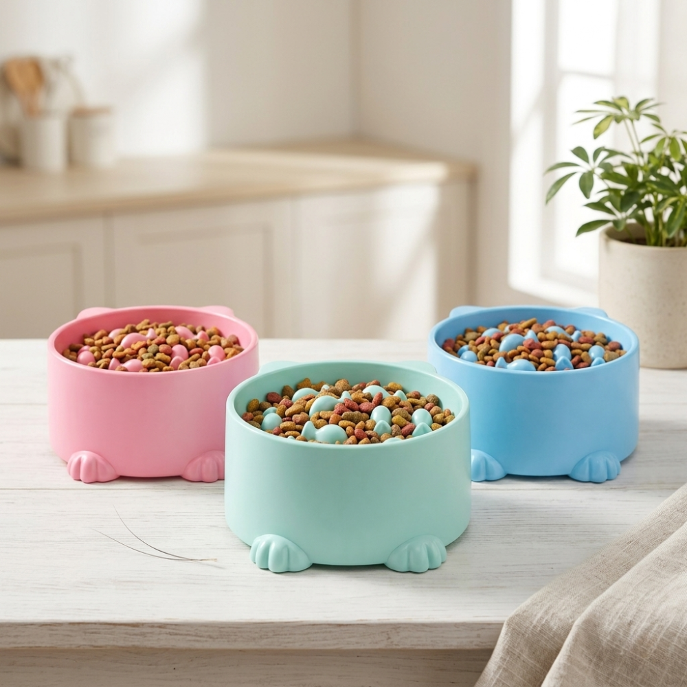 Gamelle de nourriture lente pour chat en plastique 12,5 cm