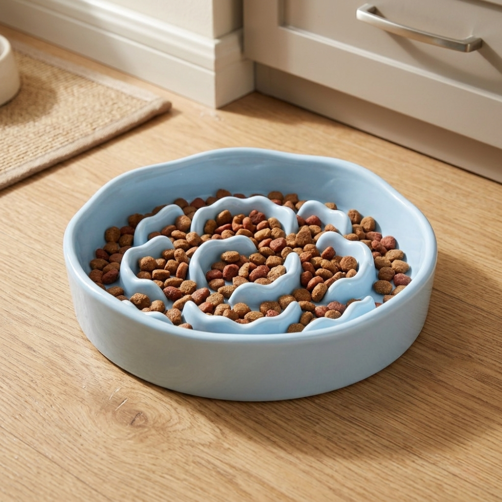 Gamelle pour chat en céramique avec reliefs internes 14,8 cm