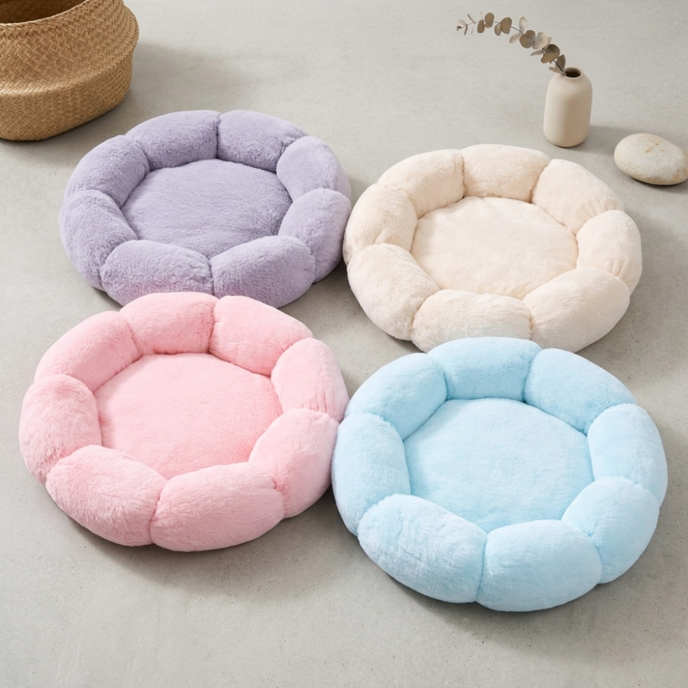 Panier rond en peluche pour chat diamètre 50 cm
