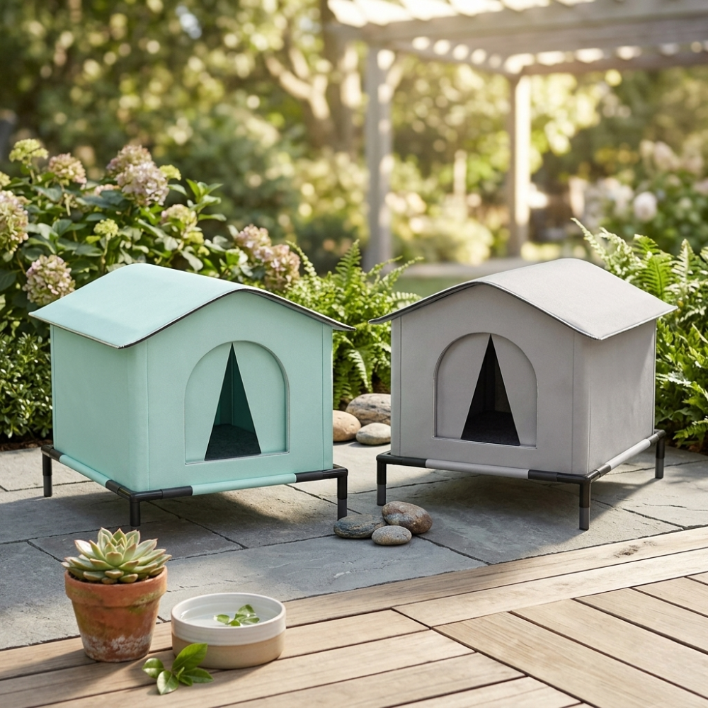 Niche Extérieure Surélevée pour Chat avec Ouverture Frontale