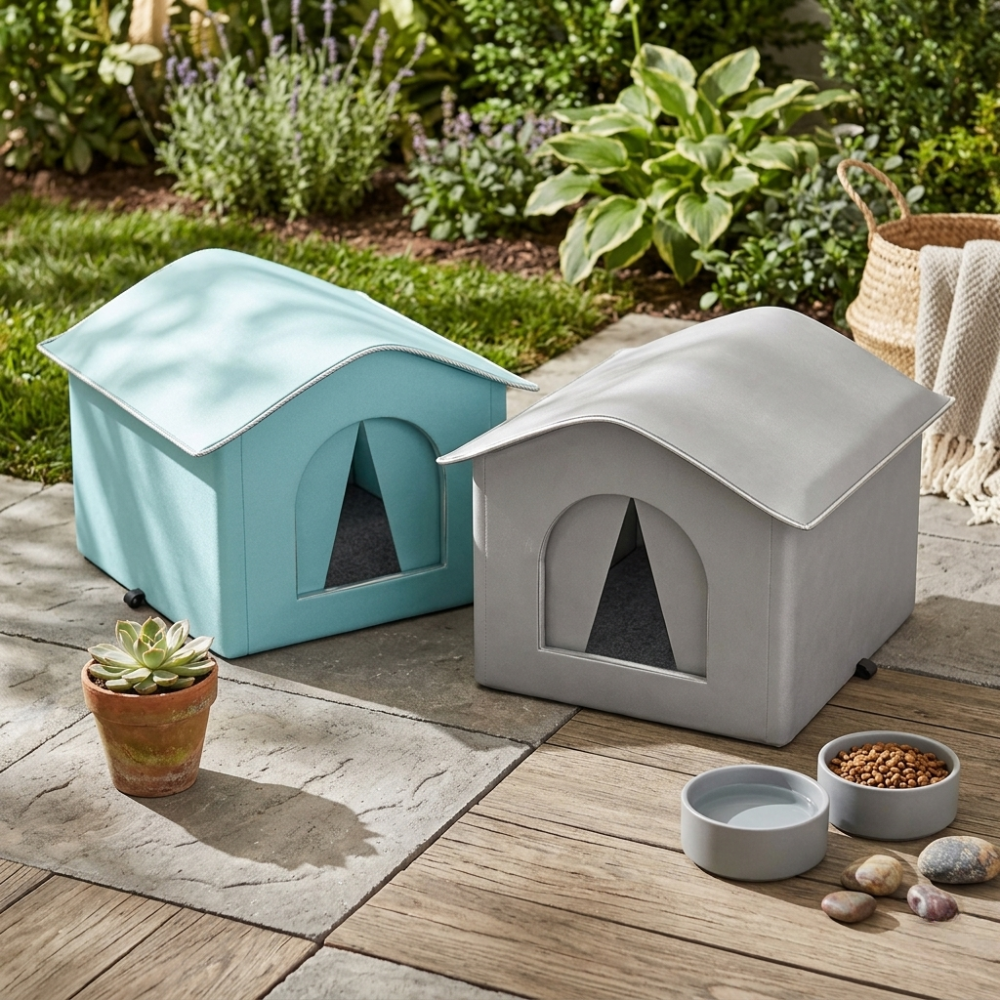 Niche Extérieure pour Chat avec Toit Incliné