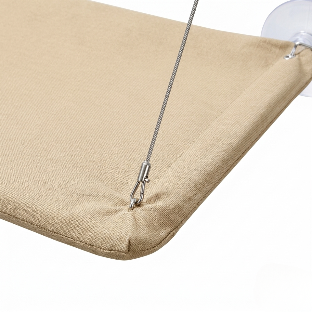 Hamac de fenêtre pour chat avec fixation ventouses et câbles 55 × 35 cm