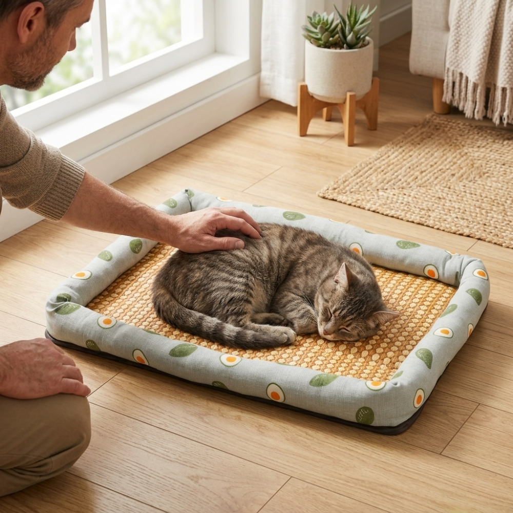 Tapis de couchage pour chat avec surface tressée 50 × 40 cm / 70 × 55 cm