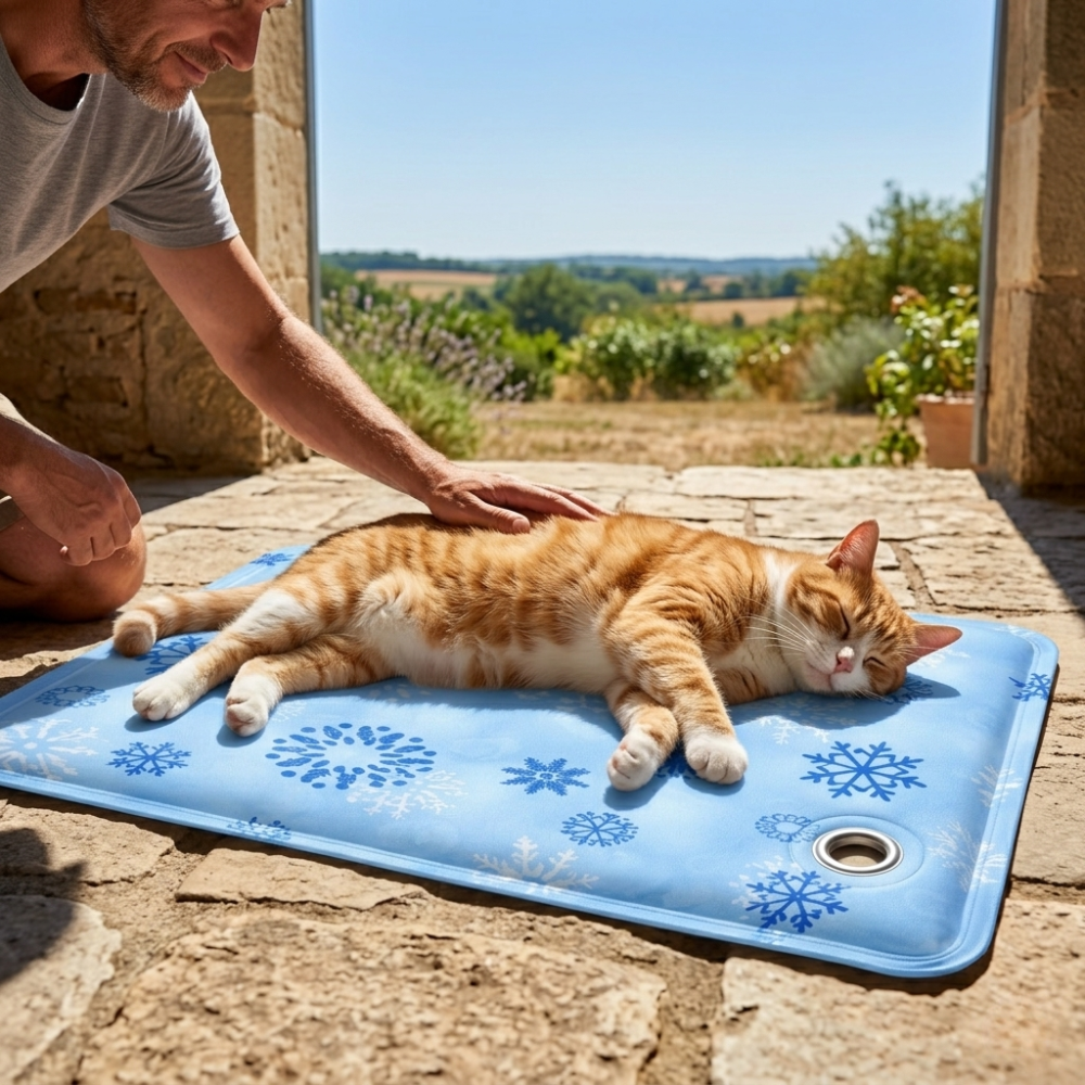 Tapis rafraîchissant pour chat à eau 60x90 cm