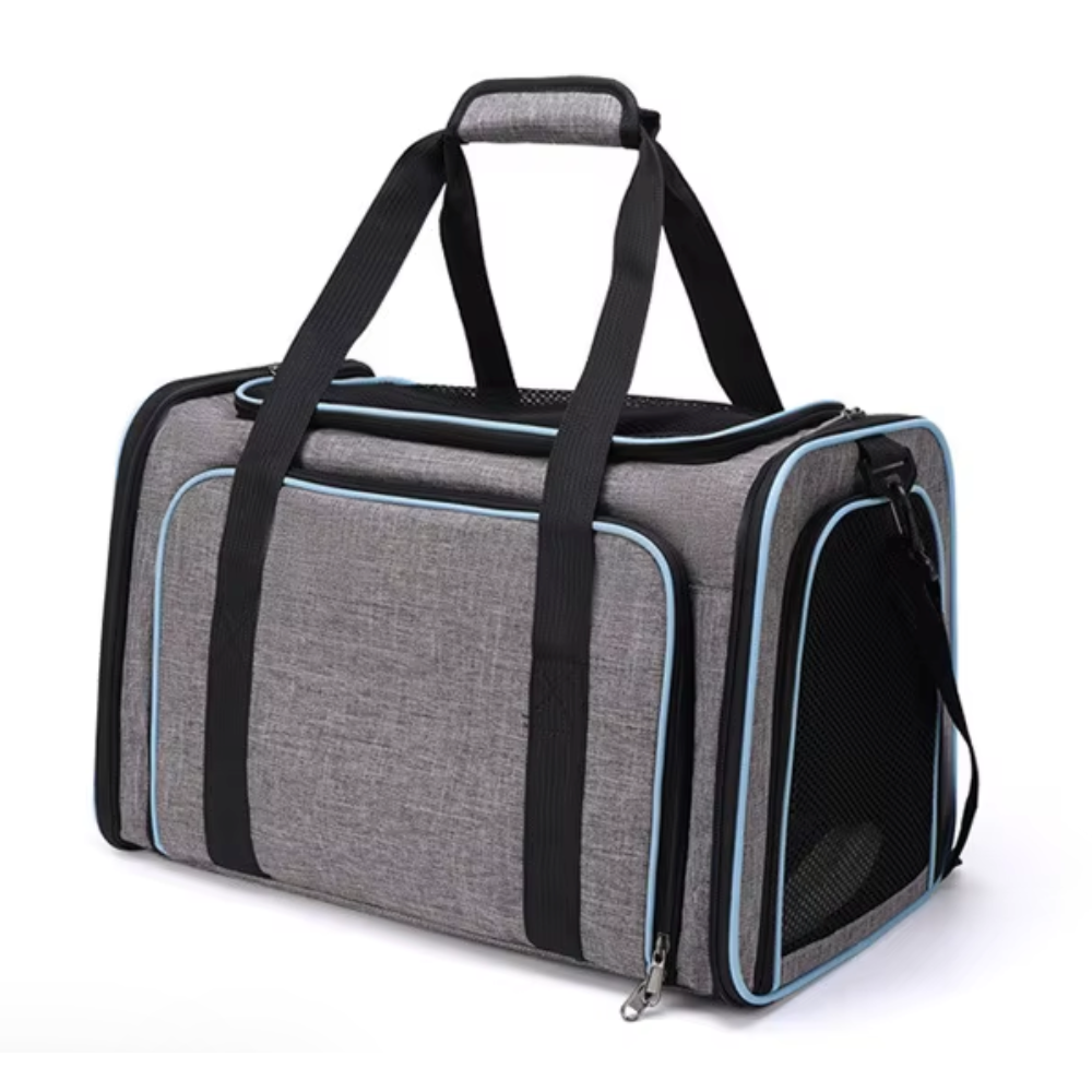 Sac de transport pliable pour chat avec extension en maille