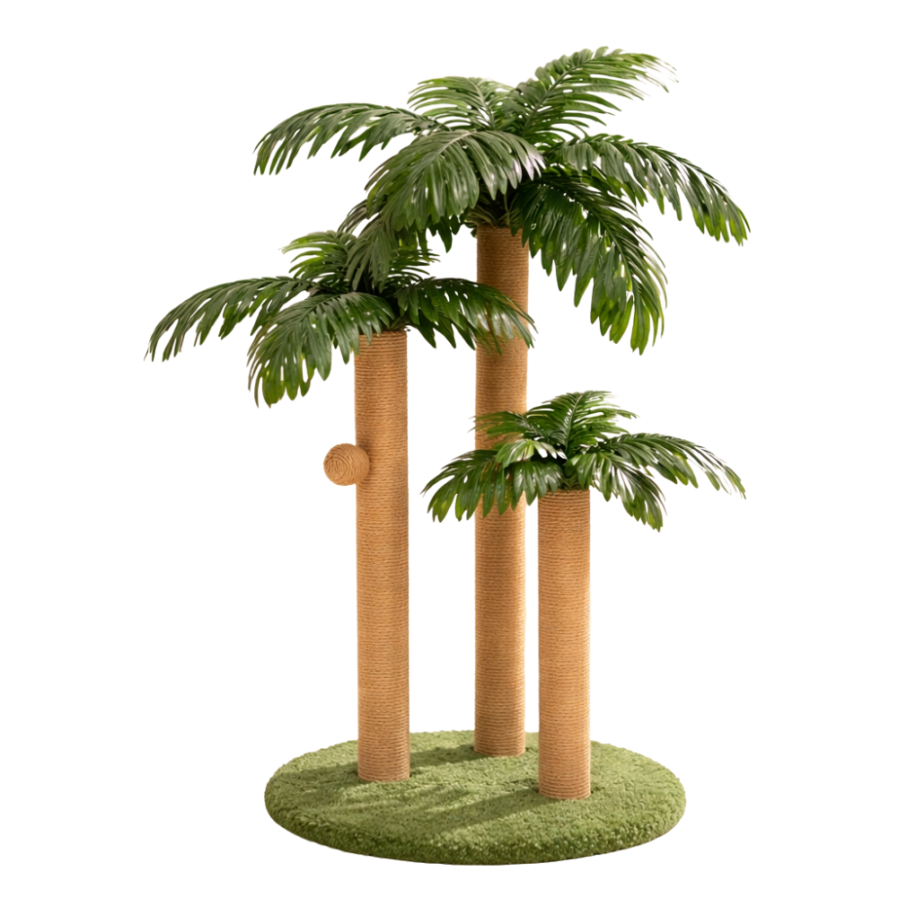 Griffoir pour chat avec poteaux en sisal et base ronde 89 cm