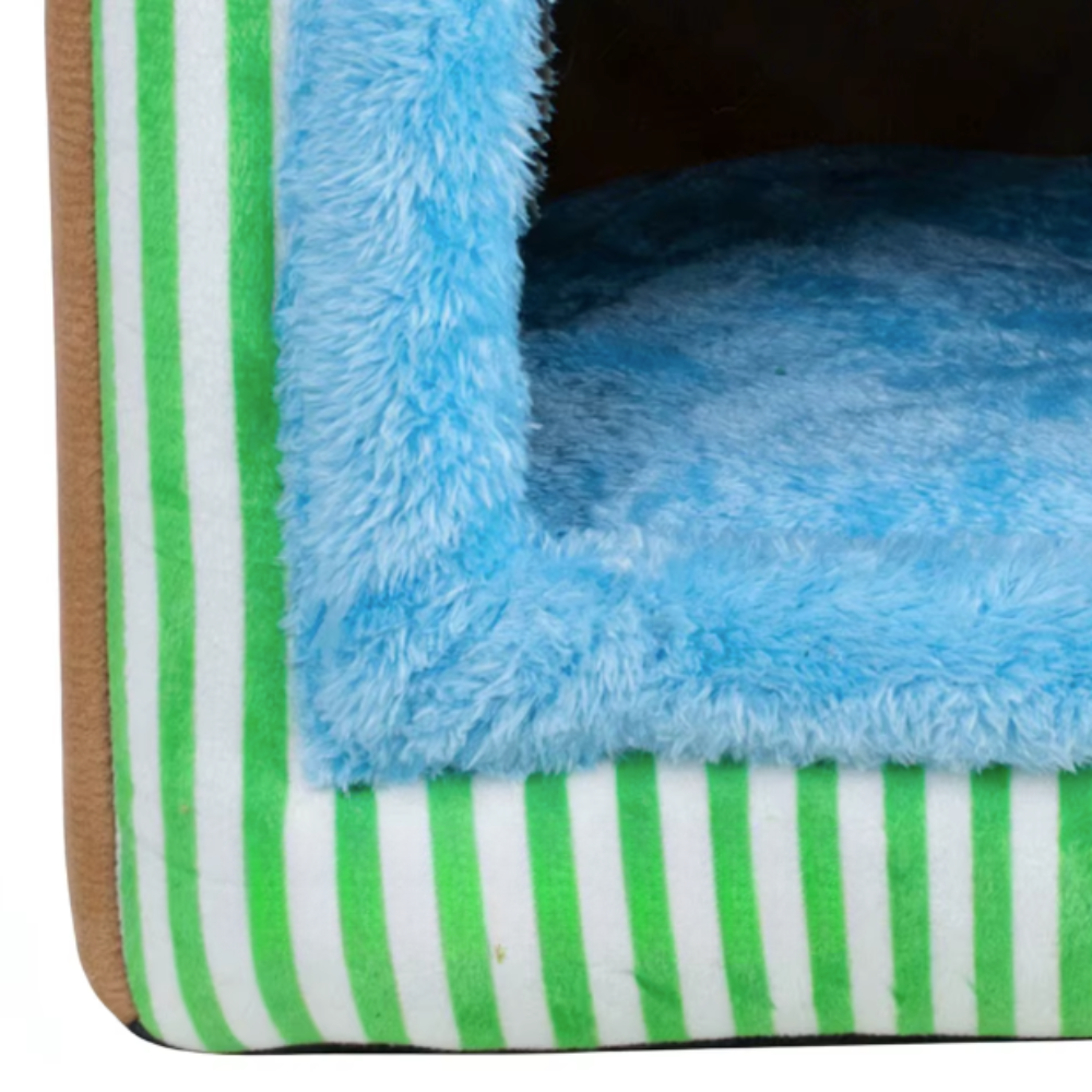 Niche Intérieure pour Chat en Tissu avec Coussin Amovible et Forme de maison