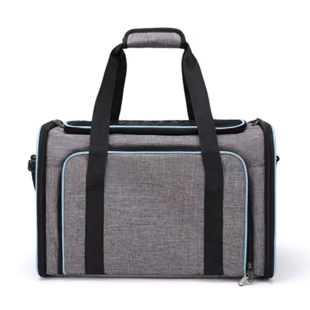 Sac de transport pliable pour chat avec extension en maille